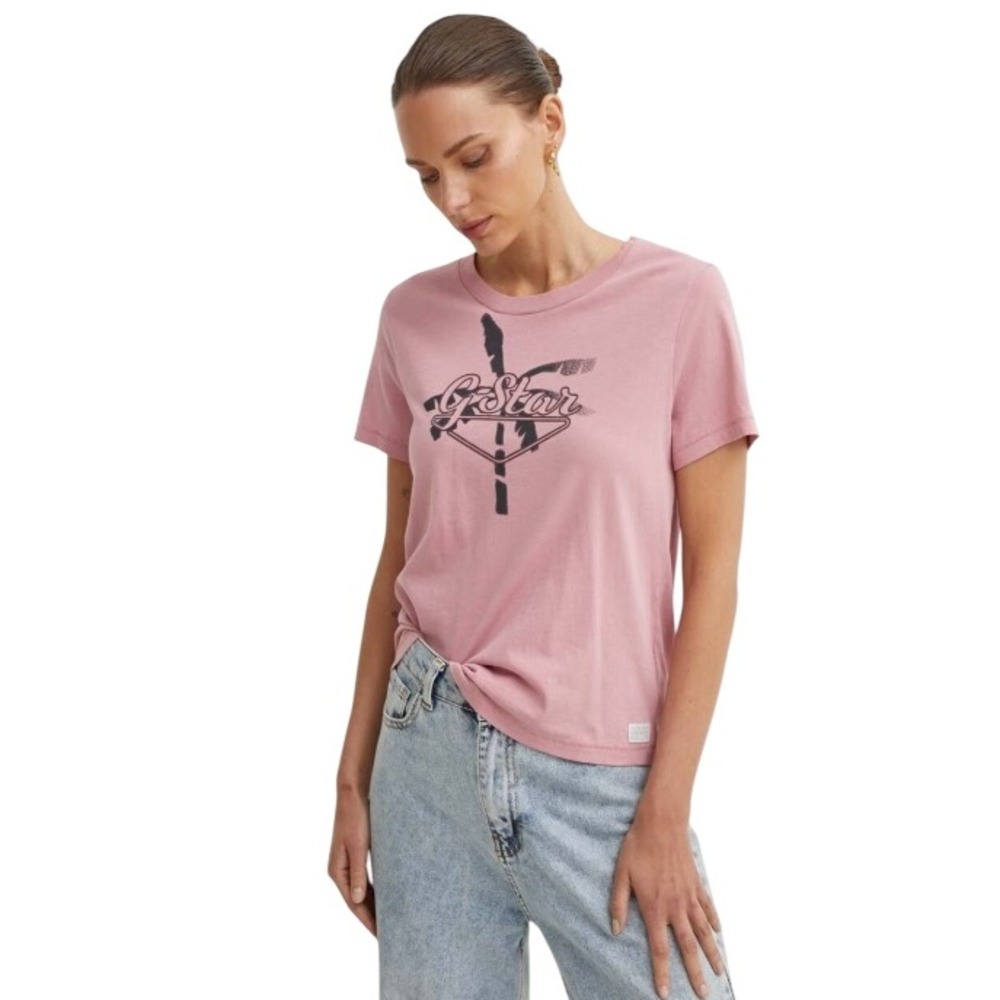 G-Star Women's Short Sleeve Classic Round Neck Cotton Summer T-shirt Size S NWT‎